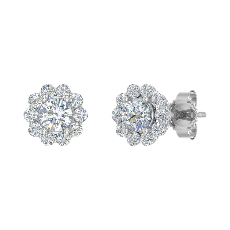 Chic And Stylish Jewelry At Exclusive Prices New Season Fashion Preview 1/2 Carat Cluster Diamond Stud Earrings in Gold