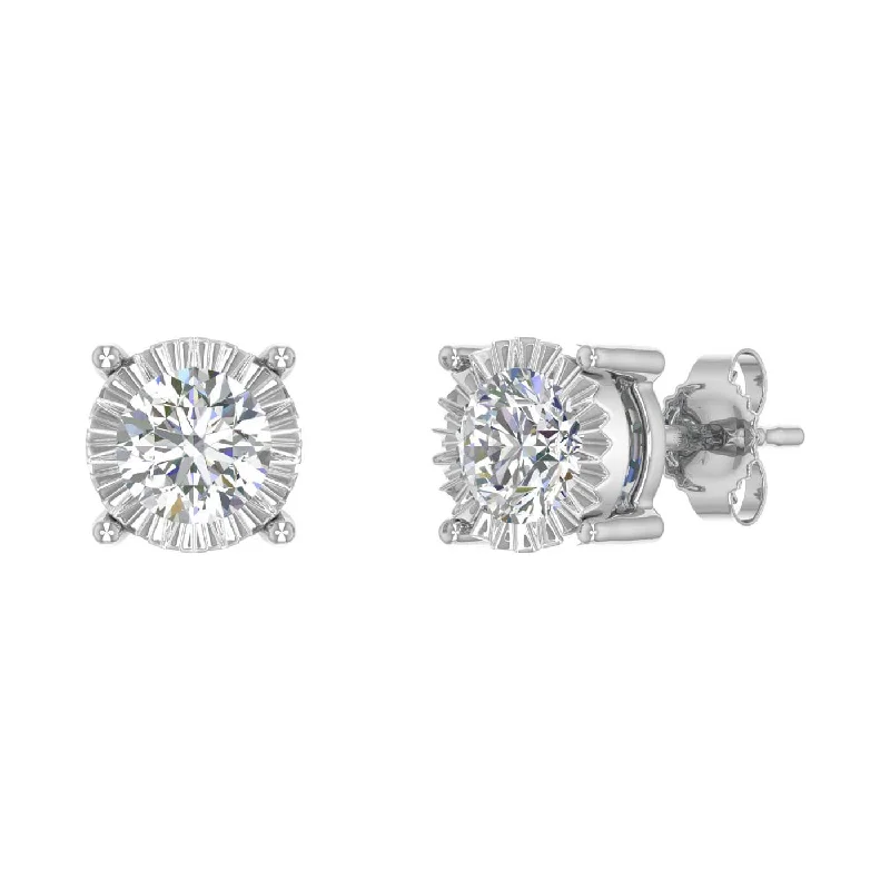 Timeless Jewelry At Special Discount Rates Trend Forward Threads 1/2 Carat Pave Set Diamond Stud Earrings in Gold