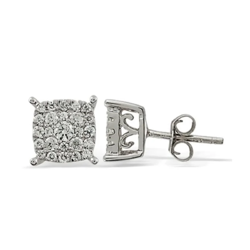 The Biggest Jewelry Sale Of The Year Is Here End-Of-Season Clearance 1/2 CTW Diamond Cluster Stud Earrings in 10KT White Gold