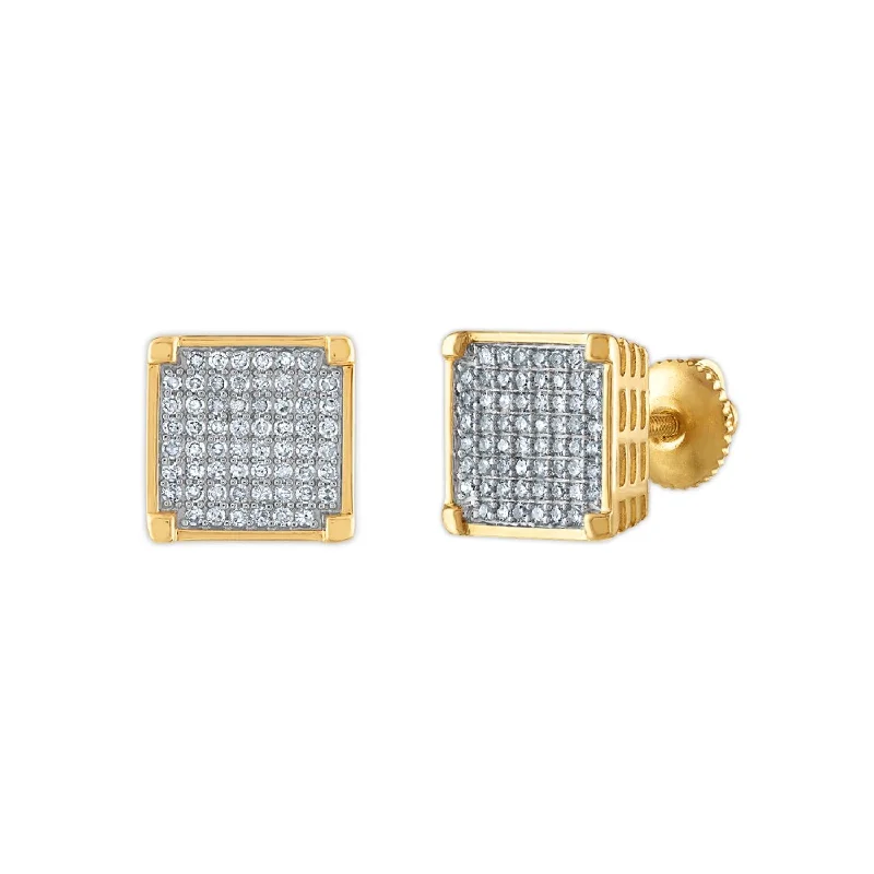 Bestselling Jewelry At Special Promotional Rates Trend Alert 1/2 CTW Diamond Fashion Stud Square Earrings in 10KT Yellow Gold