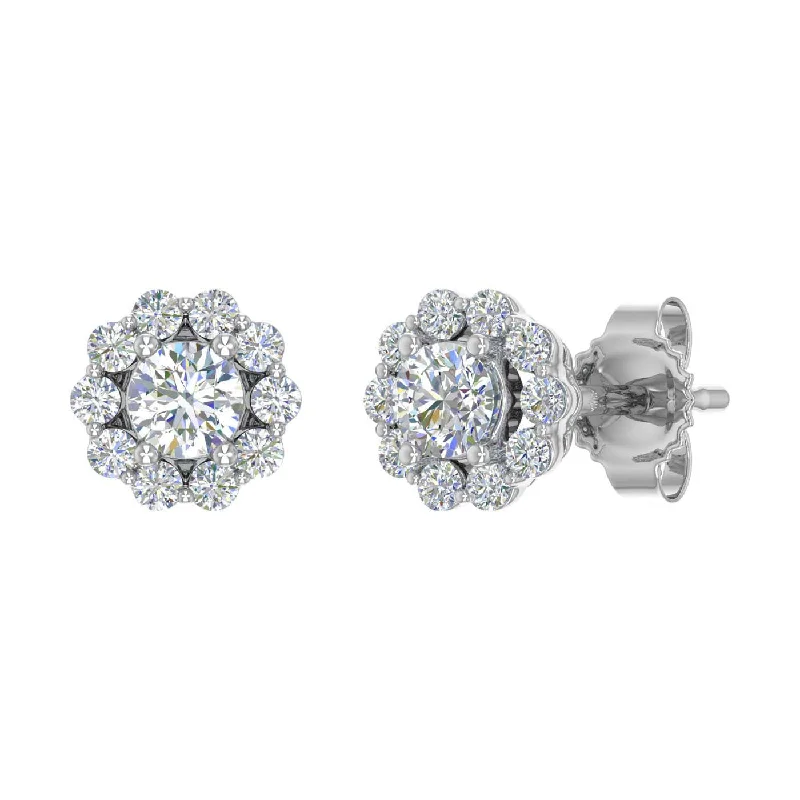 Stunning Jewelry At A Fraction Of The Price Trendy Pulse 1/3 Carat Cluster Diamond Stud Earrings in Gold