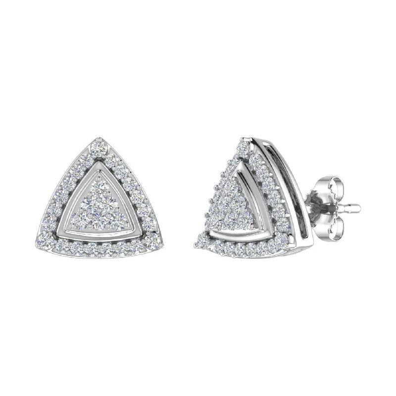 Shine Without Limits – Jewelry Sale Happening Now Elevated Casual Discounts 1/3 Carat Triangle Diamond Stud Earrings in Gold