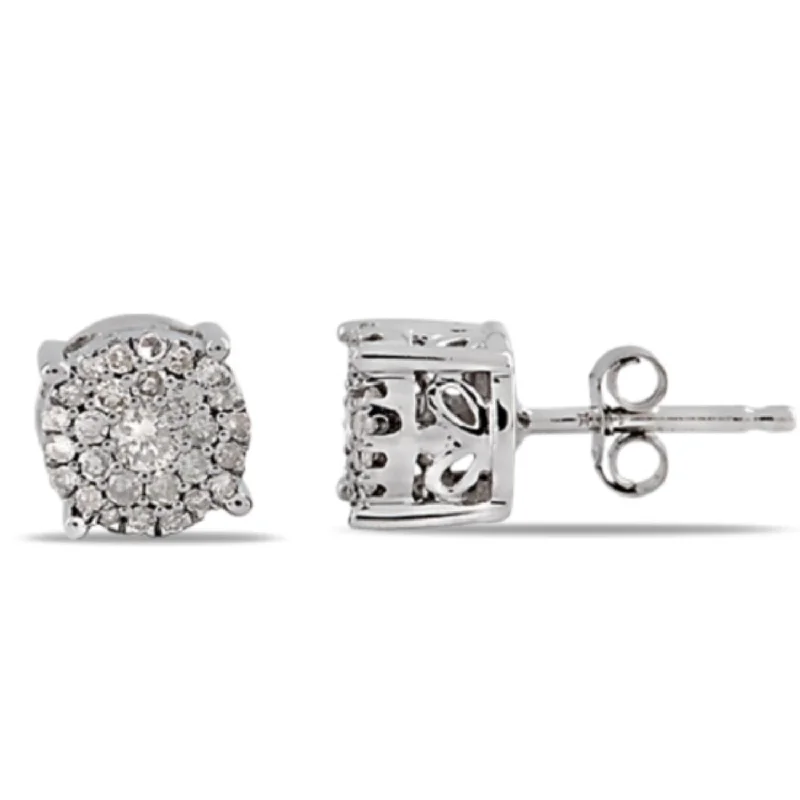 Flash Deals On Fine Jewelry – Shop Before It's Gone Valentine's Special 1/3 CTW Diamond Cluster Stud Earrings in 10KT White Gold