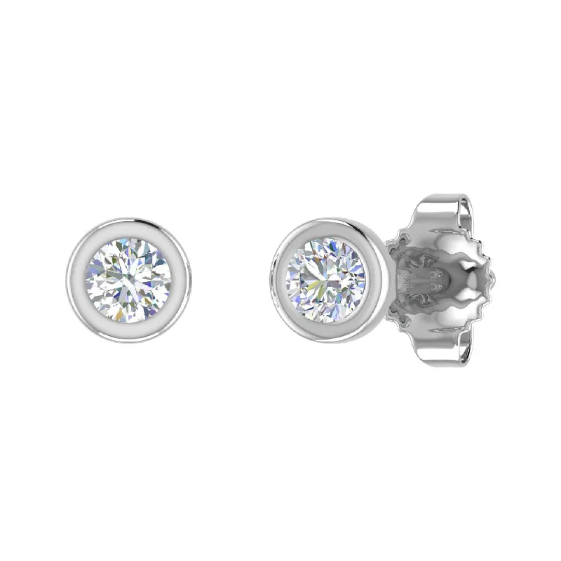 Sparkle More For Less – Jewelry Sale Happening Now Get The Latest Trends 1/5 Carat Bezel Set Diamond Stud Earrings in Gold