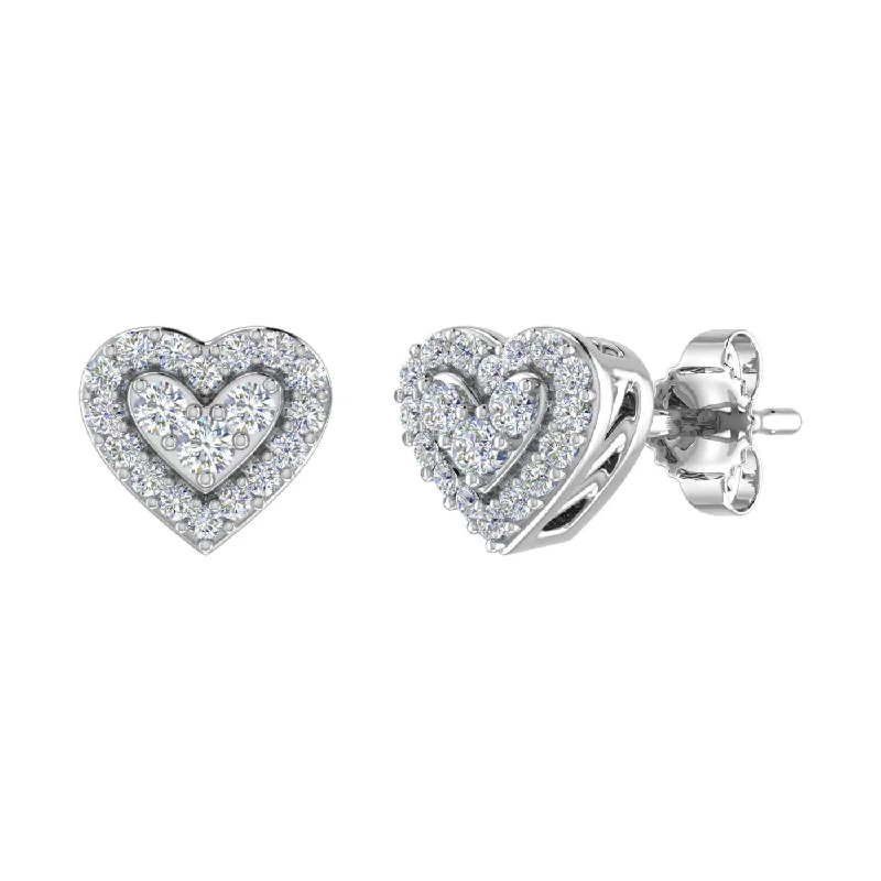 Shop Dazzling Jewelry At The Best Prices Crazy Discounts, Hurry Up 1/5 Carat Diamond Heart Shaped Stud Earrings in Gold