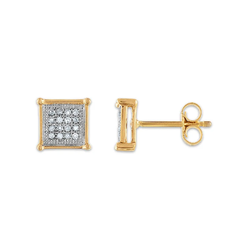 Bold And Beautiful Jewelry Now At Irresistible Prices Save Big 1/7 CTW Diamond Cluster Stud Earrings in 10KT Yellow Gold