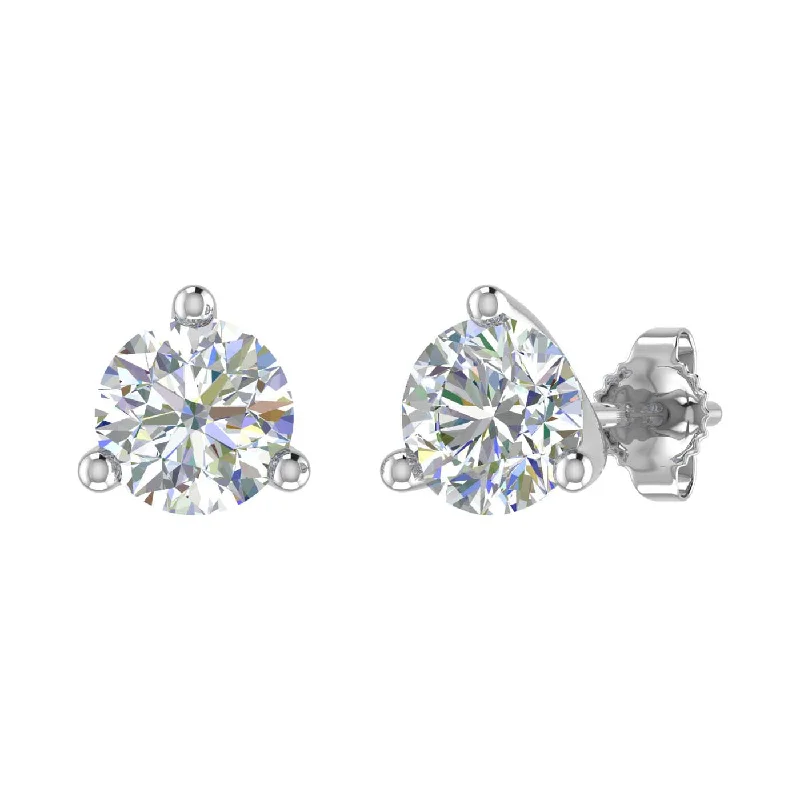 Upgrade Your Jewelry Collection For Less Summer Fashion 1 Carat 3-Prong Set Diamond Stud Earrings in Gold