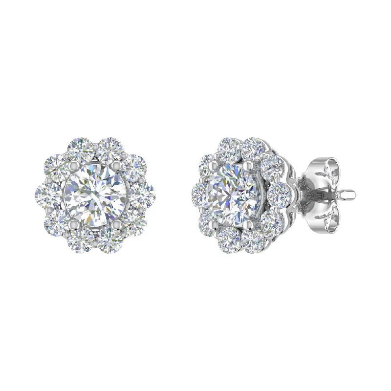 Affordable Luxury Jewelry For Every Occasion Seasonal Clearance 1 Carat (ctw) Cluster Diamond Stud Earrings in Gold