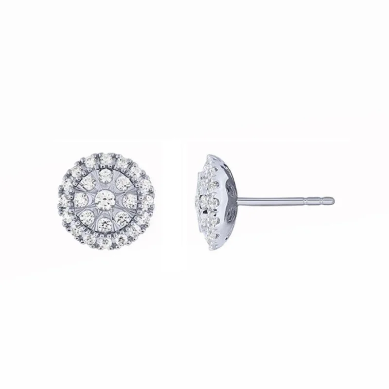 Your Perfect Accessory Now At The Best Price Chic Style Discounts 1 CTW Diamond Halo Stud Earrings in 10KT White Gold