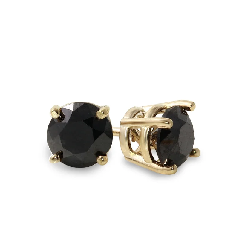 Flash Sale On Stunning Jewelry – Don't Miss Out Insane Discount Onslaught 10K Yellow Gold 5/8 CTW Rd Black Diamond Stud Earrings