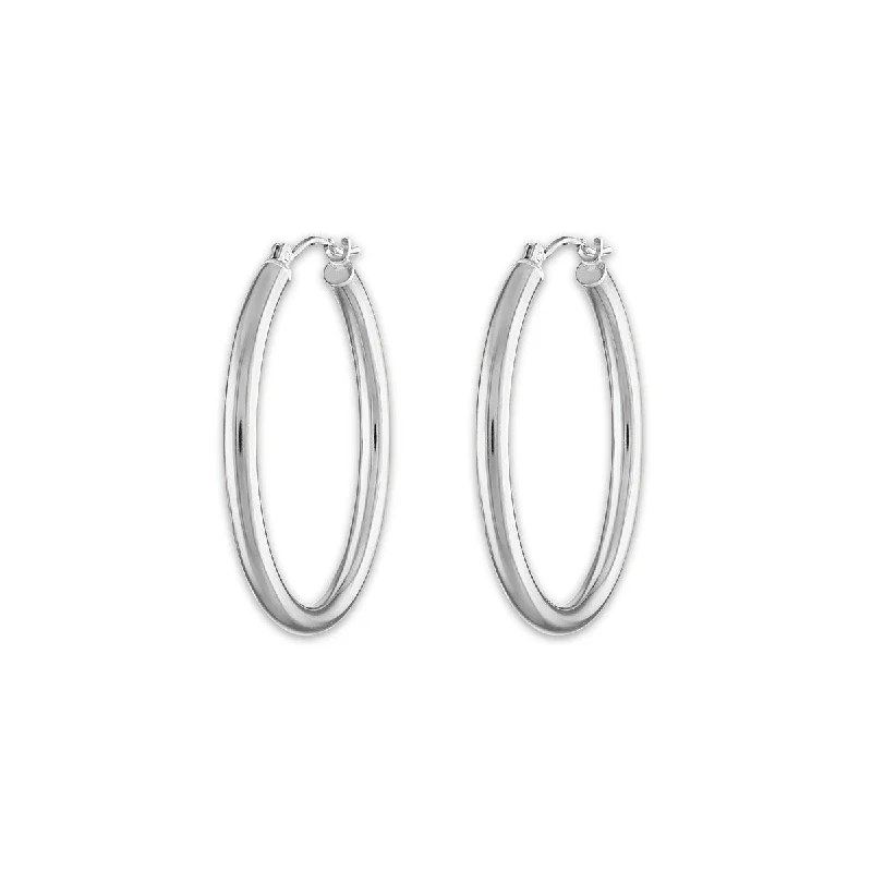 Exclusive Gemstone Jewelry Markdowns – Shop Now Flash Sale Starts 10KT White Gold 2.5X25MM Hoop Earrings