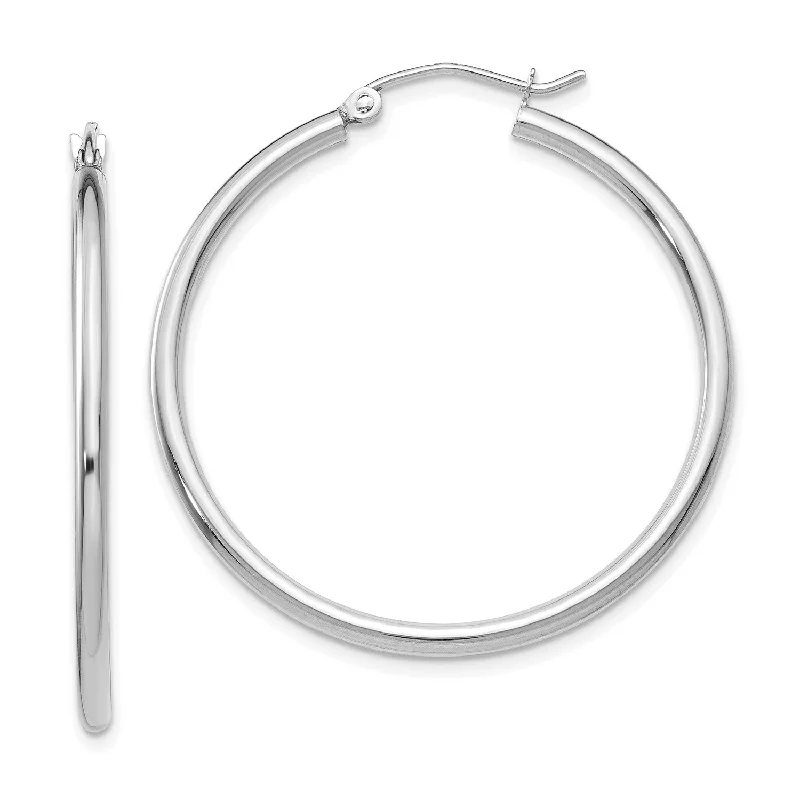 Get The Best Deals On Timeless Jewelry Pieces 10KT White Gold 31X2MM Hoop Earrings