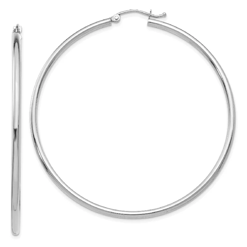 Adjustable Charm Bracelets For A Perfect Fit 10KT White Gold 52X2MM Hoop Earrings