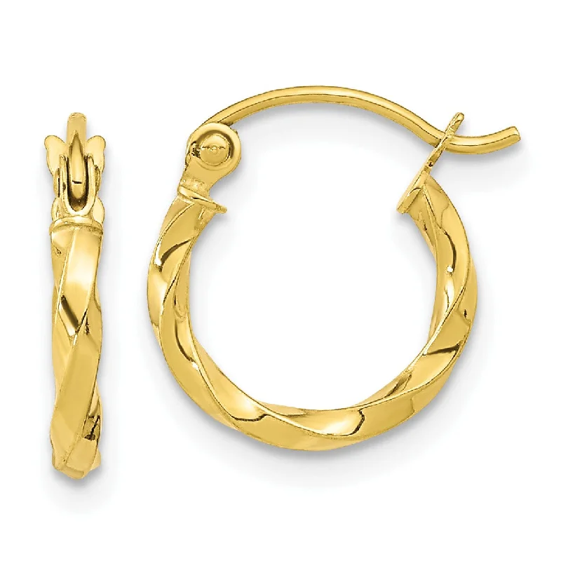 Exclusive Jewelry Bundles At Discounted Rates Save Big 10KT Yellow Gold 12X2MM Twist Hoop Earrings