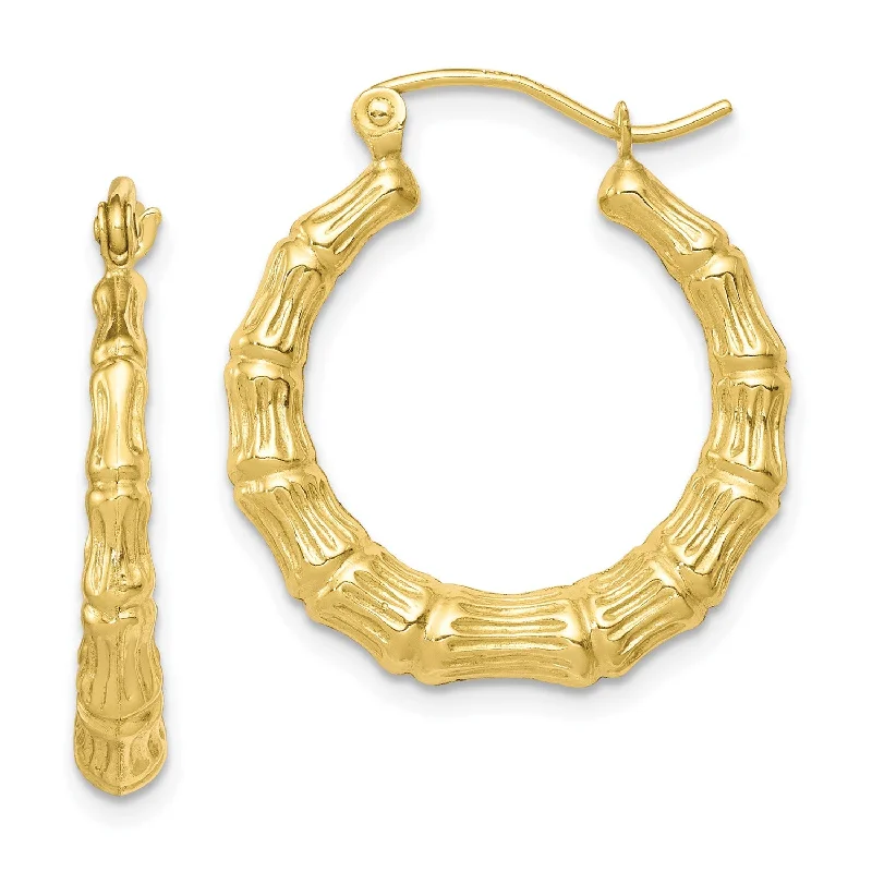 Limited-Time Jewelry Sale – Elegant Styles At Less 10KT Yellow Gold 15X2MM Hoop Bamboo Earrings