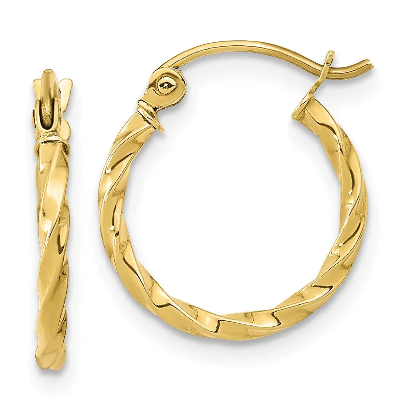 Trending Jewelry Now Available At Exclusive Prices Hot Trends 10KT Yellow Gold 15X2MM Twist Hoop Earrings