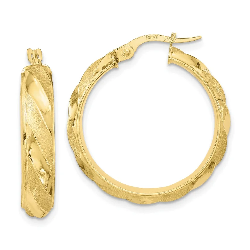 Best-Selling Jewelry Now Available At Special Deals Latest Trends 10KT Yellow Gold 27X25MM Twist Hoop Earrings