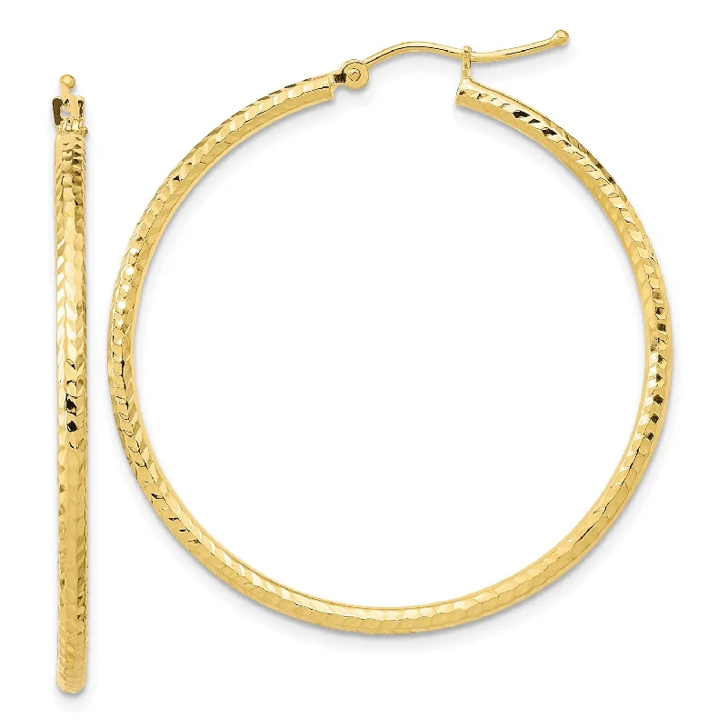 Fine Jewelry, Limited-Time Offers Available 10KT Yellow Gold 40X2MM Diamond-cut Hoop Earrings