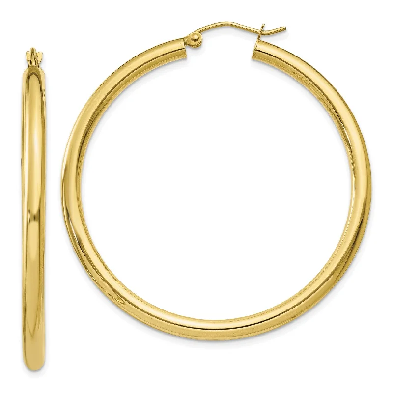 Luxury Meets Affordability – Jewelry Sale Live Now 10KT Yellow Gold 40X3MM Hoop Earrings