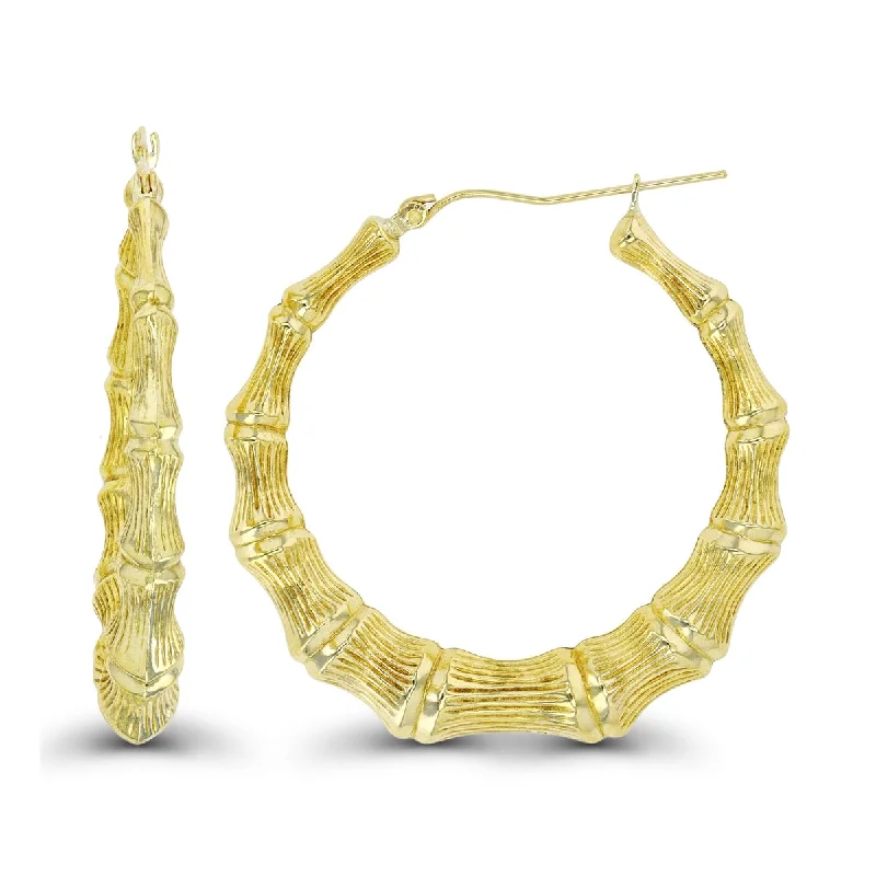 Stunning Jewelry Pieces At The Lowest Prices Ever Inspired By You, Designed For You 10KT Yellow Gold 43X6MM Hoop Bamboo Earrings