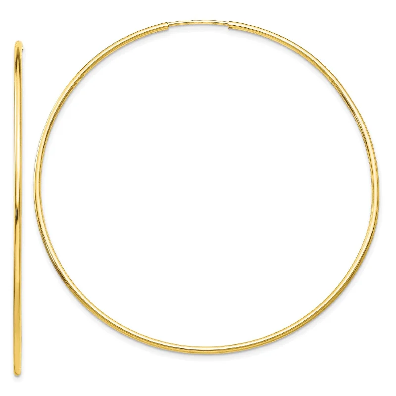 Trending Jewelry Now At Unbeatable Prices 10KT Yellow Gold 58X1.2MM Endless Hoop Earrings