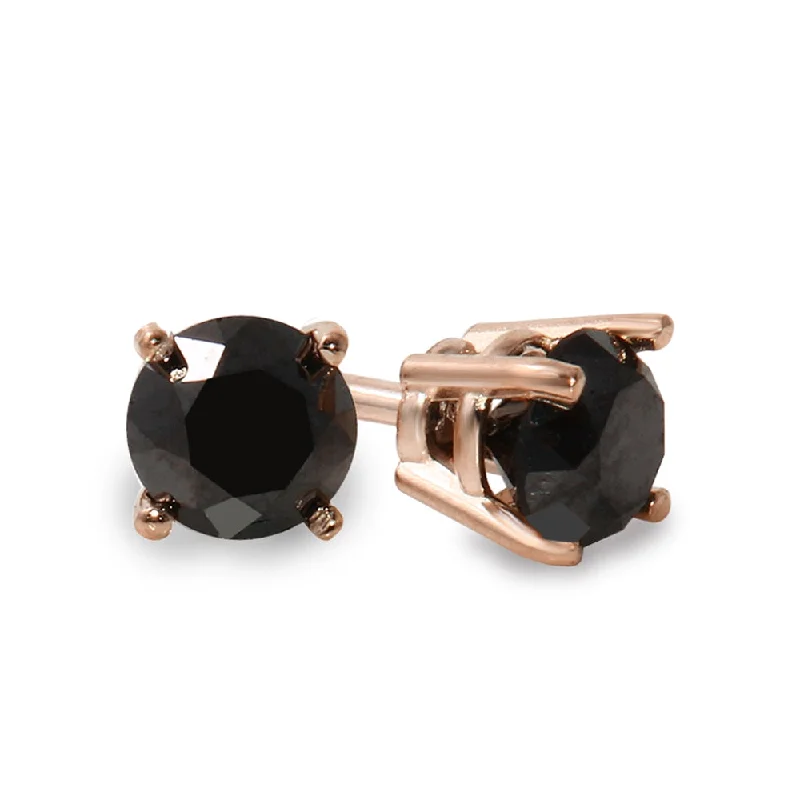 Unlock Unbeatable Jewelry Deals Before They’Re Gone Casual Fashion 14K Rose Gold 3 CTW Rd Black Diamond Stud Earrings