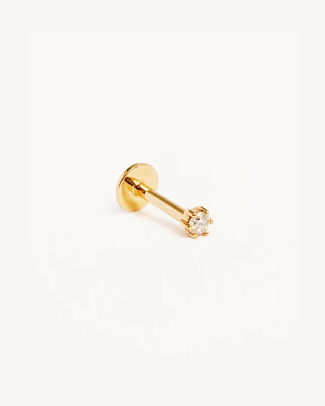 Shop Jewelry That Shines Without The High Price Popular Collection 14k Solid Gold Diamond Sweet Droplet Cartilage Flatback Earring