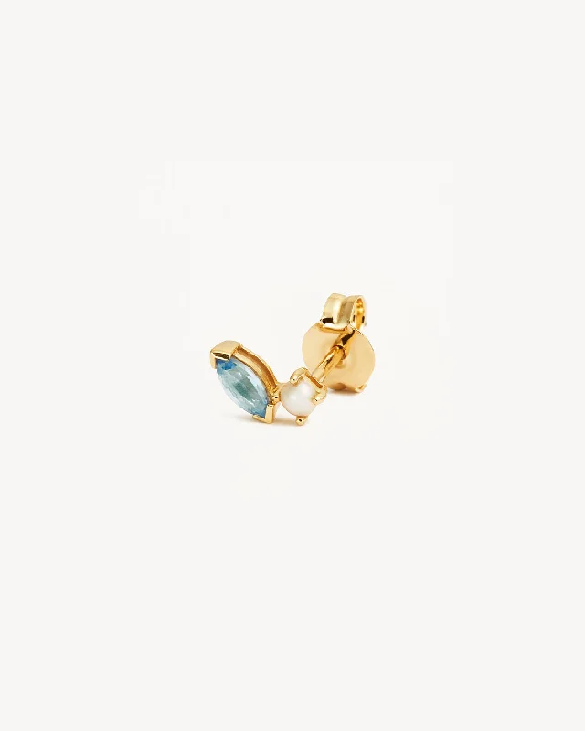 Limited-Stock Jewelry Sale – Shop Before It's Gone Trendy Fashion Sale 14k Solid Gold Into The Blue Stud Earring