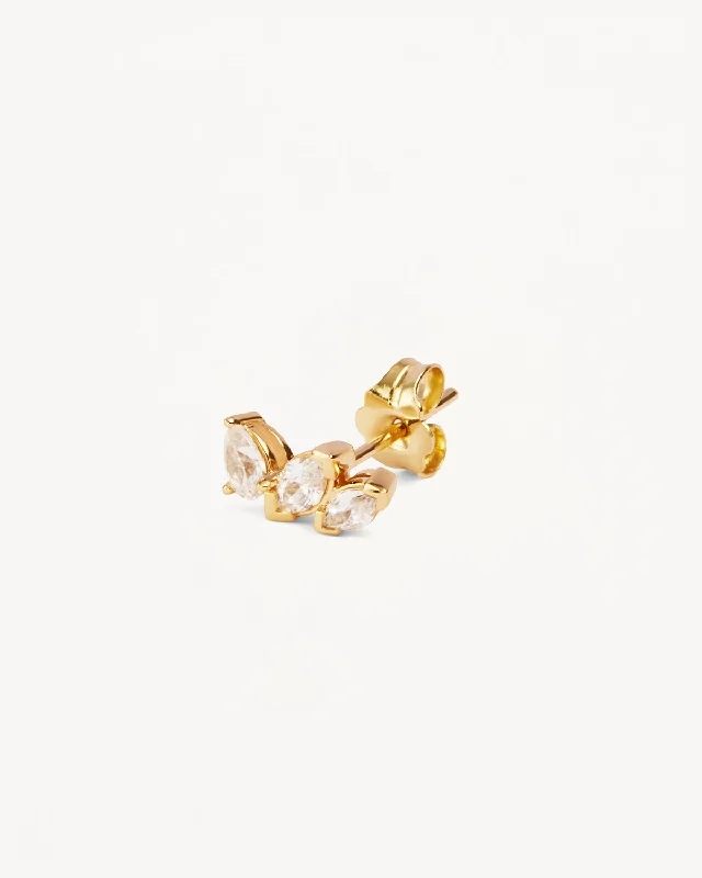 Everyday Jewelry Essentials Now On Sale Huge Price Cut 14k Solid Gold Petal by Petal Lab-Grown Diamond Earring - Left