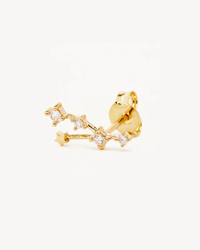 Special Sale On Handcrafted Jewelry – Shop Today Limited-Time Offer 14k Solid Gold Starry Night Zodiac Constellation Diamond Earring - Taurus