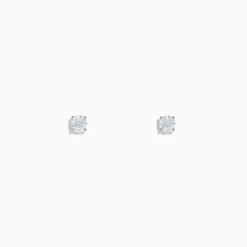 Make Your Outfit Shine With Discounted Jewelry Enjoy Discount 14K White Gold Diamond Solitaire Stud Earrings, 0.33 TCW