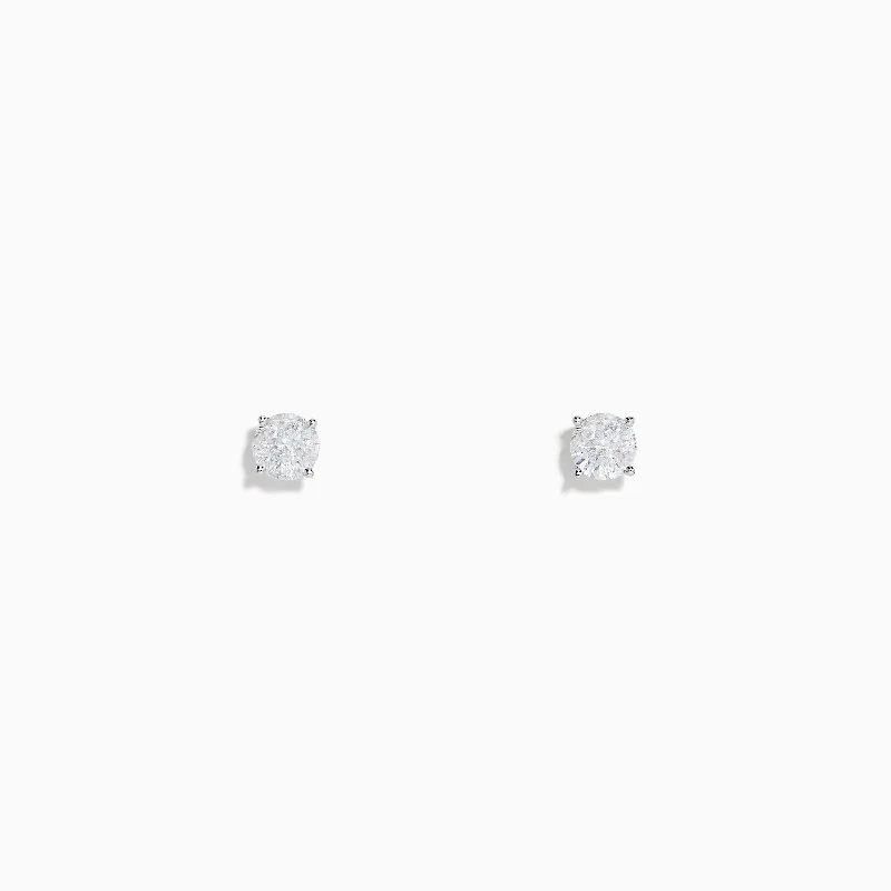 Unique Jewelry For Less – Shop The Sale Now Limited Time Deal 14K White Gold Diamond Solitaire Stud Earrings, 0.50 TCW