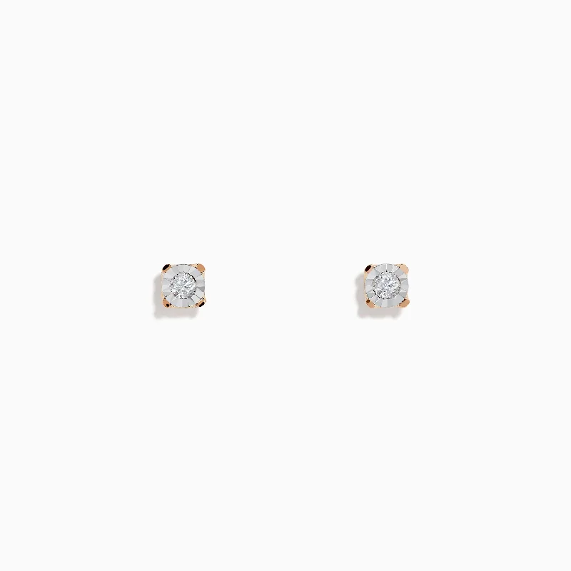 Elegant Jewelry, Affordable Luxury – Shop Now Weekend Exclusive 14K White & Rose Gold Diamond Solitaire Stud Earrings 0.10 TCW