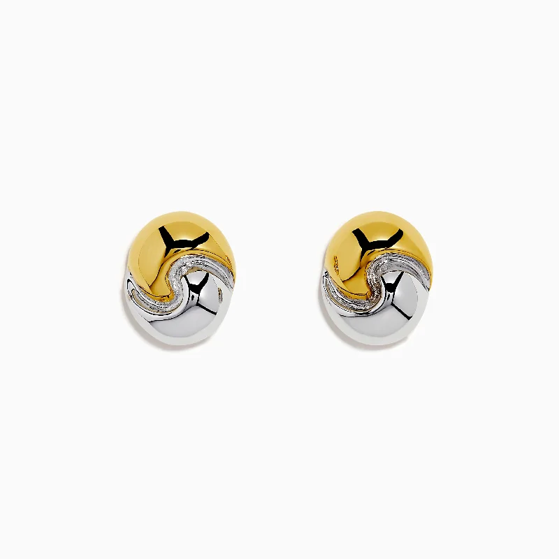 Last Chance To Grab Your Favorite Jewelry At A Discount Bid Farewell To The Old Season 14K Yellow and White Gold Ying Yang Stud Earrings