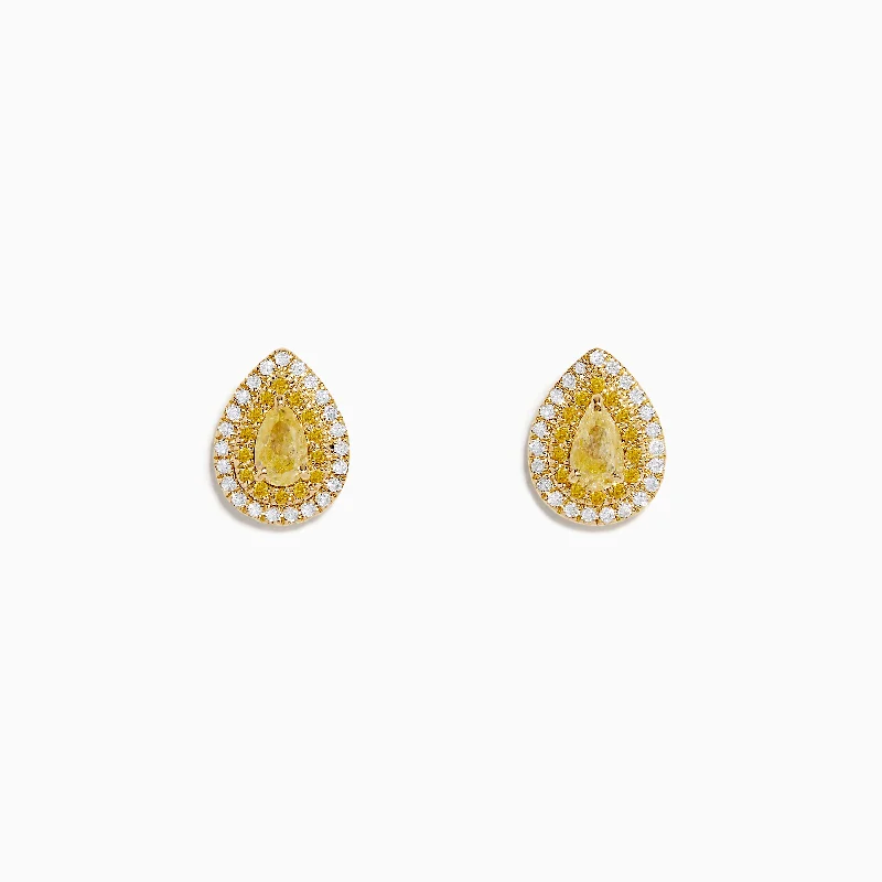 Exclusive Jewelry Bundles At Discounted Prices Inspired By You, Designed For You 14K Yellow Gold White and Yellow Diamond Pear Stud Earrings