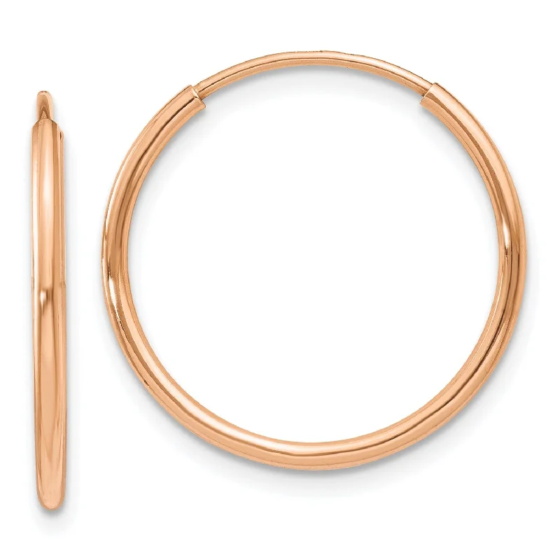 Elegant Jewelry, Exclusive Prices – Shop Now Vintage Style Deals 14KT Rose Gold 18X1.2MM Endless Hoop Earrings