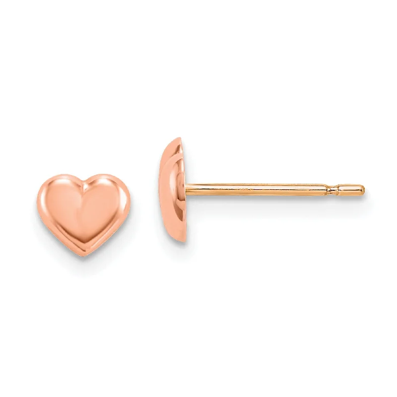 Get Your Favorite Jewelry At The Best Price Fall Sale, Prices Drop 14KT Rose Gold 6X7MM Heart Stud Earrings