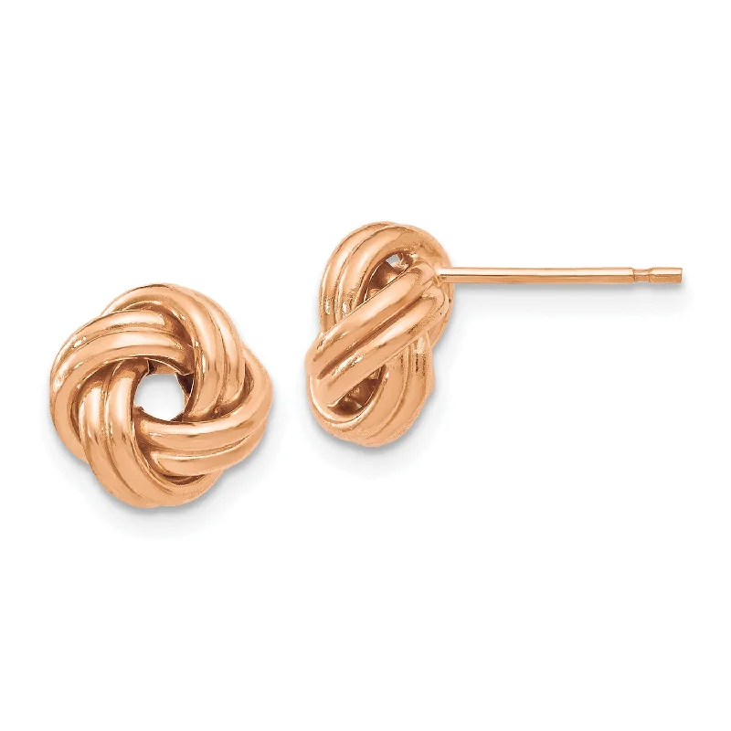 Unmissable Discounts On Timeless Jewelry Pieces Style Revolution 14KT Rose Gold 9MM Stud Love Knot Earrings