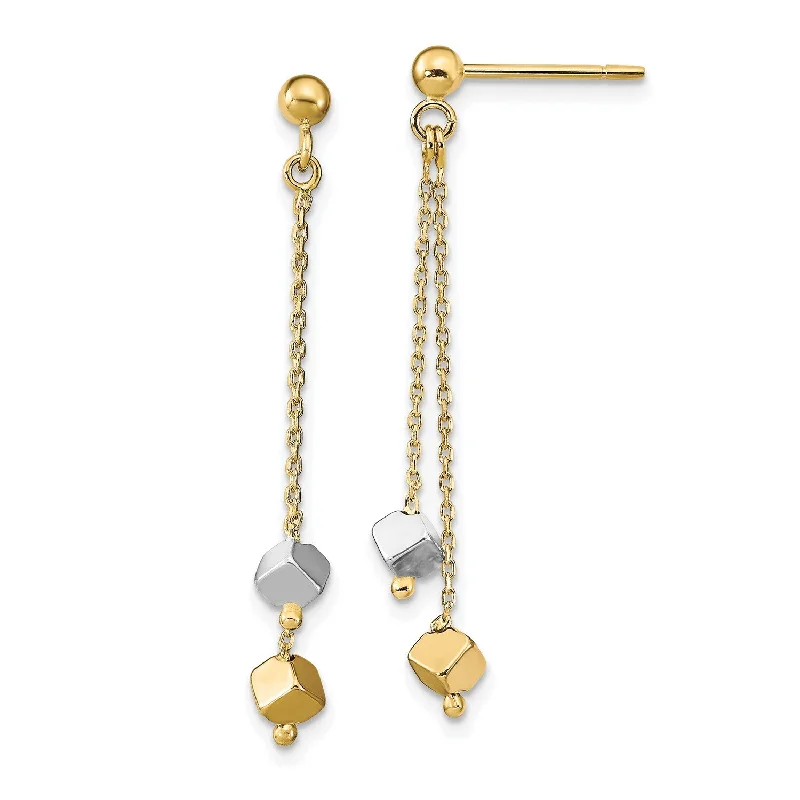 Unlock Unbeatable Jewelry Deals Before They’Re Gone Season Offer 14KT White and Yellow Gold 36X4MM Drop & Dangle Beaded Earrings