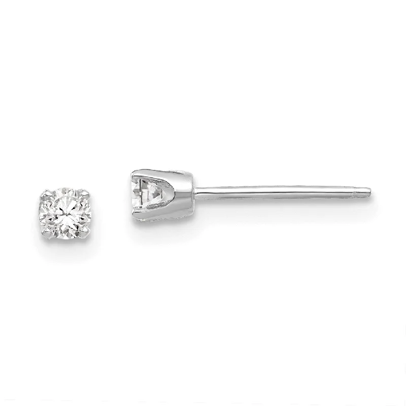 Glamorous Jewelry, Glamorous Deals – Shop Now Summer Fashion 14KT White Gold 2.8MM Round Cubic Zirconia Stud Earrings