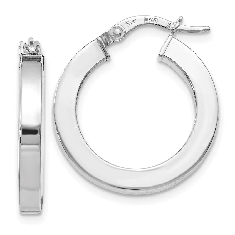 Luxury Jewelry At Unbeatable Discounts Chic Style, Always In Vogue 14KT White Gold 22X20MM Hoop Earrings