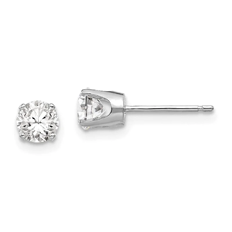 Shop Fine Jewelry With Amazing Deals Stylish Looks 14KT White Gold 4.5MM Round Cubic Zirconia Stud Earrings