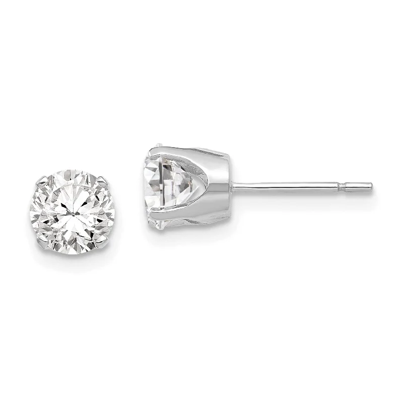 Luxury Jewelry Without The Luxury Price Tag Fashion Essentials 14KT White Gold 5.8MM Round Cubic Zirconia 7MM Stud Earrings