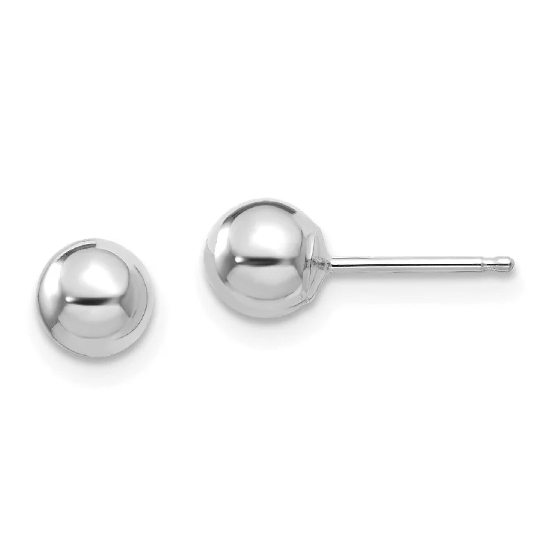 Customized Silver Jewelry For Unique Style Fashionista Sale 14KT White Gold 5MM Ball Stud Earrings