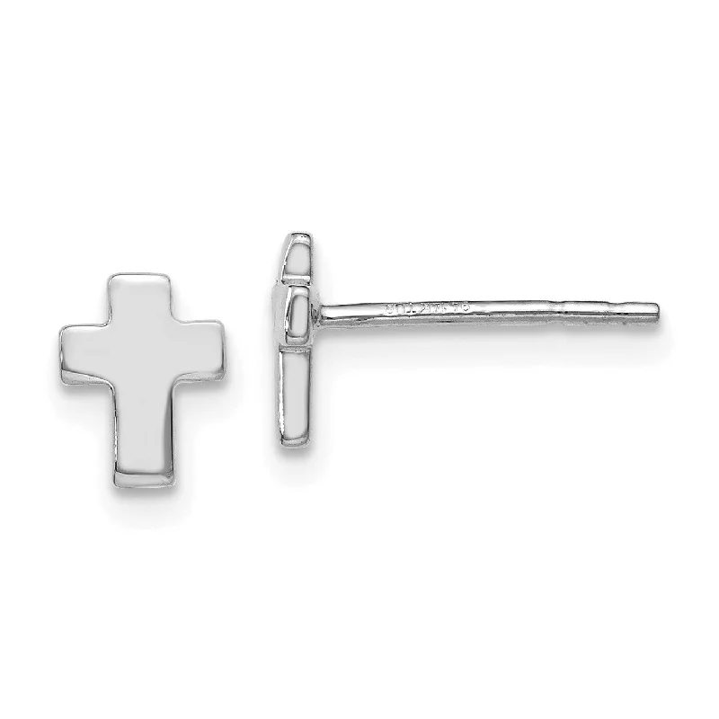 Exclusive Jewelry Discounts – Shop Now For Savings Hot Brand Discounts 14KT White Gold 6.5X5MM Cross Stud Earrings