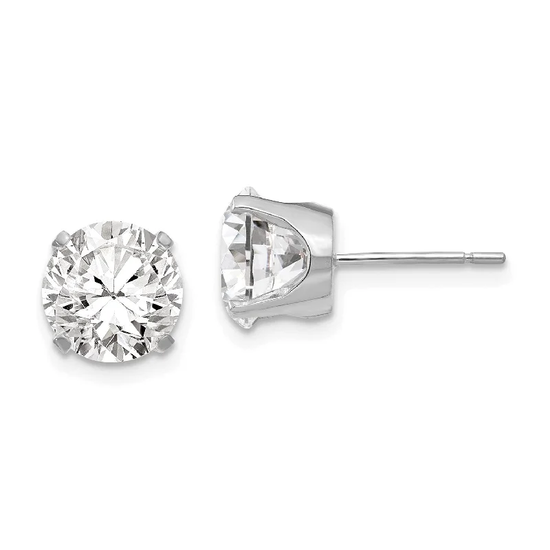 Unmissable Jewelry Clearance – Final Reductions Casual Chic 14KT White Gold 8MM Round Cubic Zirconia Stud Earrings