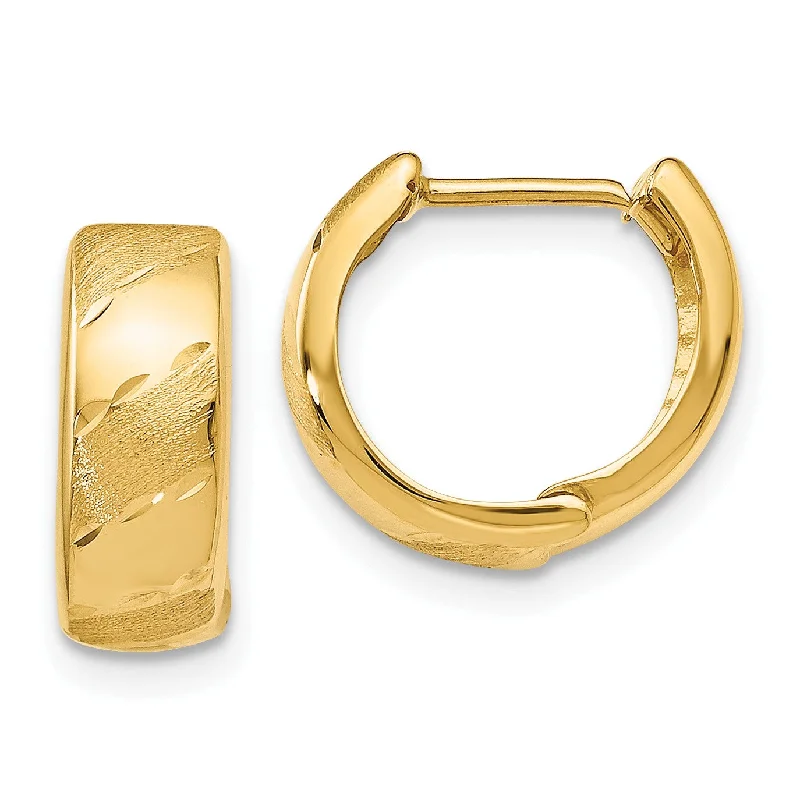 Accessorize For Less – Luxury Jewelry At Affordable Prices Don't Miss Out 14KT Yellow Gold 12X13MM Hinged Hoop Earrings