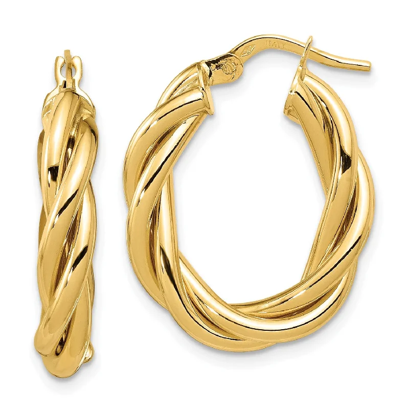 Timeless Jewelry Styles At Wallet-Friendly Prices Summer Deals 14KT Yellow Gold 25X20MM Hoop Earrings