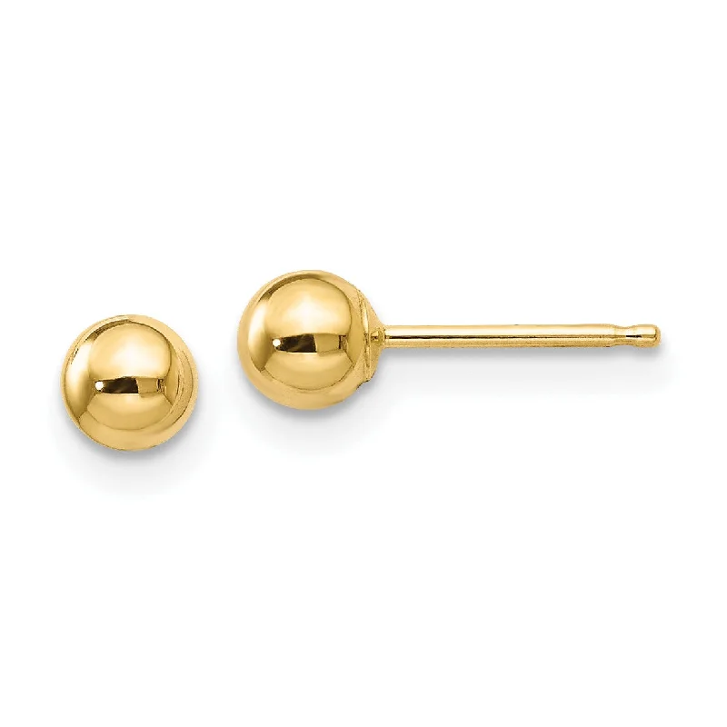 Waterproof Stainless Steel Jewelry For Lasting Beauty Shop Sales 14KT Yellow Gold 4MM Ball Stud Earrings