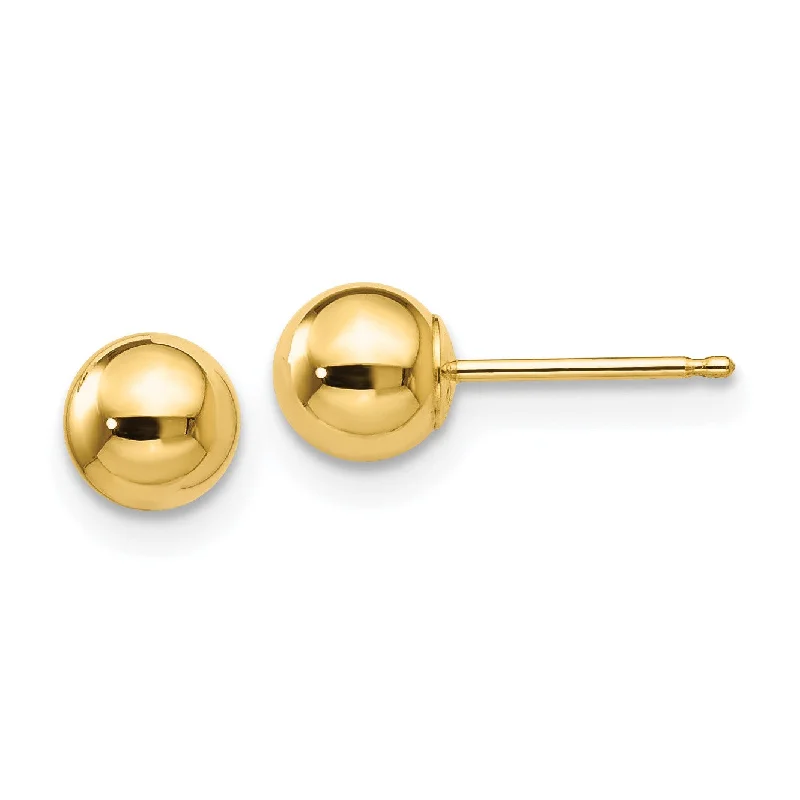 Discounted Luxury Jewelry – Shine Without The Splurge Seasonal Picks 14KT Yellow Gold 5MM Ball Stud Earrings